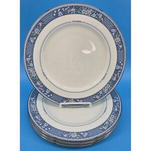 Vtg Noritake‎ Randolph Dinner Plates 10.5" Set of 4 Bone China Japan 9721 Blue